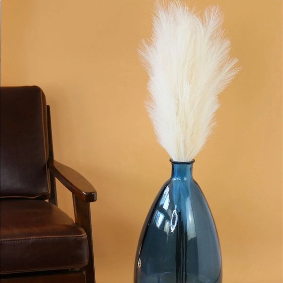 White Faux Pampas Grass Tall Boho Decor bundle of 3 43” tall - Picture 4 of 6